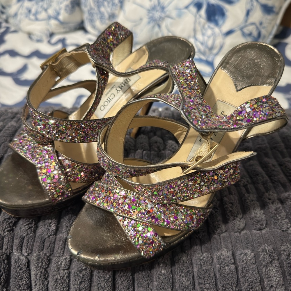 Jimmy Choo Multicolor Glitter Heels